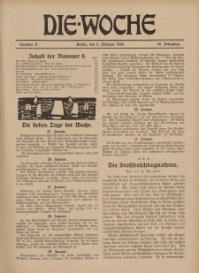 Die Woche : Moderne illustrierte Zeitschrift, 18. Jahrgang, 5. Februar 1916, Nr 6