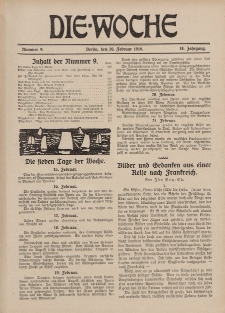 Die Woche : Moderne illustrierte Zeitschrift, 18. Jahrgang, 26. Februar 1916, Nr 9