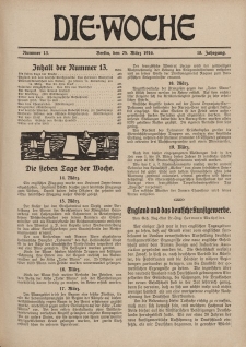 Die Woche : Moderne illustrierte Zeitschrift, 18. Jahrgang, 25. März 1916, Nr 13
