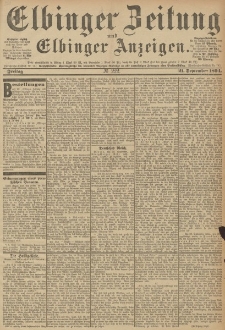 Elbinger Zeitung und Elbinger Anzeigen, Nr. 222 Freitag 21. September 1894