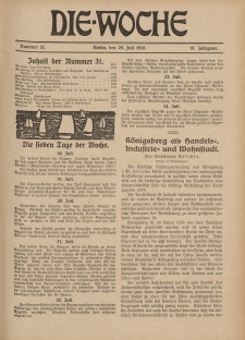 Die Woche : Moderne illustrierte Zeitschrift, 18. Jahrgang, 29. Juli 1916, Nr 31