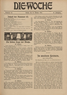Die Woche : Moderne illustrierte Zeitschrift, 18. Jahrgang, 21. Oktober 1916, Nr 43