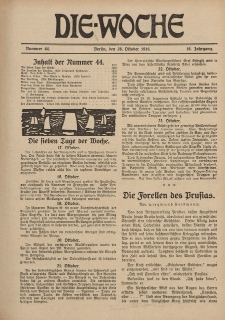 Die Woche : Moderne illustrierte Zeitschrift, 18. Jahrgang, 28. Oktober 1916, Nr 44