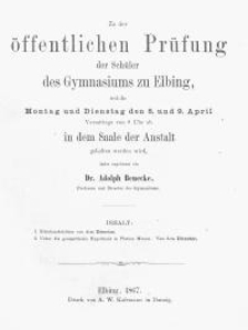 Zu der öffentlichen Prüfung der Schüler des Gymnasiums zu Elbing...