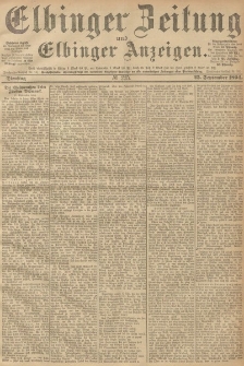 Elbinger Zeitung und Elbinger Anzeigen, Nr. 225 Dienstag 25. September 1894