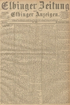 Elbinger Zeitung und Elbinger Anzeigen, Nr. 225 Dienstag 25. September 1894