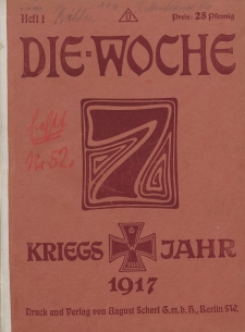 Die Woche : Moderne illustrierte Zeitschrift, 19. Jahrgang, 6. Januar 1917, Nr 1