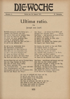Die Woche : Moderne illustrierte Zeitschrift, 19. Jahrgang, 20. Januar 1917, Nr 3