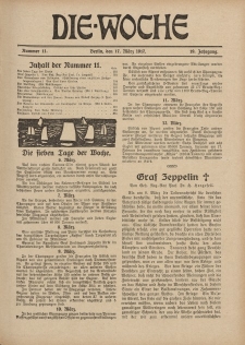 Die Woche : Moderne illustrierte Zeitschrift, 19. Jahrgang, 17. März 1917, Nr 11