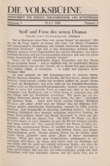 Die Volksbühne : Zeitschrift für soziale Theaterpolitik und Kunstpflege, 4 Jahrgang, Mai 1929, Nr 2