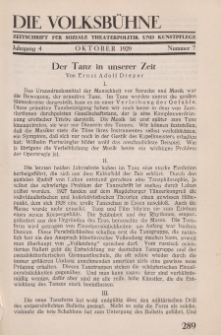 Die Volksbühne : Zeitschrift für soziale Theaterpolitik und Kunstpflege, 4 Jahrgang, Oktober 1929, Nr 7