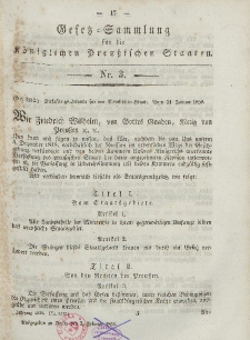Gesetz-Sammlung für die Königlichen Preussischen Staaten, 2. Februar, 1850, nr. 3.
