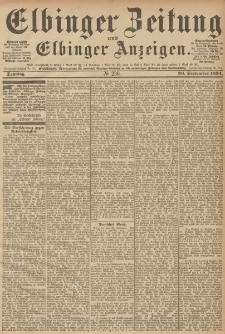 Elbinger Zeitung und Elbinger Anzeigen, Nr. 230 Sonntag 30. September 1894