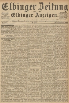 Elbinger Zeitung und Elbinger Anzeigen, Nr. 230 Sonntag 30. September 1894
