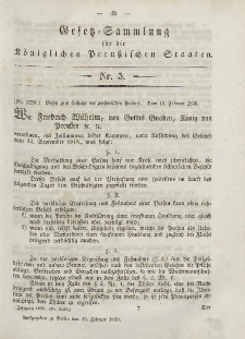 Gesetz-Sammlung für die Königlichen Preussischen Staaten, 15. Februar, 1850, nr. 5.