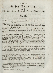Gesetz-Sammlung für die Königlichen Preussischen Staaten, 16. März, 1850, nr. 11.