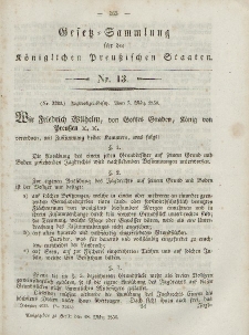Gesetz-Sammlung für die Königlichen Preussischen Staaten, 18. März, 1850, nr. 13.