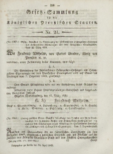 Gesetz-Sammlung für die Königlichen Preussischen Staaten, 20. April, 1850, nr. 21.