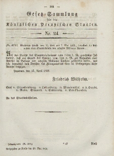Gesetz-Sammlung für die Königlichen Preussischen Staaten, 18. Mai, 1850, nr. 24.