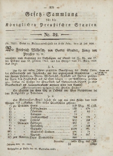 Gesetz-Sammlung für die Königlichen Preussischen Staaten, 14. September, 1850, nr. 32.