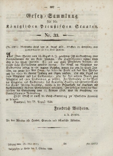 Gesetz-Sammlung für die Königlichen Preussischen Staaten, 3. Oktober, 1850, nr. 33.