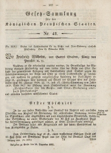 Gesetz-Sammlung für die Königlichen Preussischen Staaten, 21. Dezember, 1850, nr. 41.