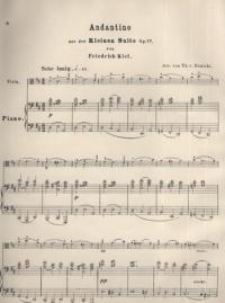 Andantino aus der kleinen Suite, Op. 77 : Viola ; Piano