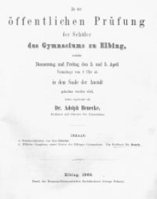 Zu der öffentlichen Prüfung der Schüler des Gymnasiums zu Elbing...