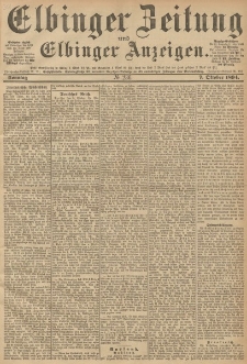 Elbinger Zeitung und Elbinger Anzeigen, Nr. 236 Sonntag 07. October 1894