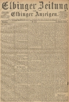 Elbinger Zeitung und Elbinger Anzeigen, Nr. 237 Dienstag 09. October 1894