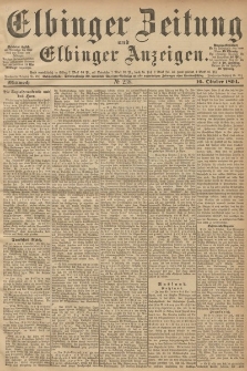 Elbinger Zeitung und Elbinger Anzeigen, Nr. 238 Mittwoch 10. October 1894