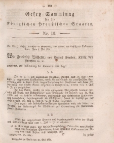 Gesetz-Sammlung für die Königlichen Preussischen Staaten, 10. Mai, 1851, nr. 12.