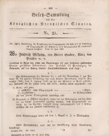 Gesetz-Sammlung für die Königlichen Preussischen Staaten, 15. Juni, 1851, nr. 21.