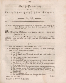 Gesetz-Sammlung für die Königlichen Preussischen Staaten, 23. Juni, 1851, nr. 22.