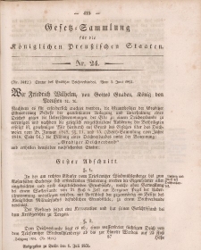 Gesetz-Sammlung für die Königlichen Preussischen Staaten, 1. Juli, 1851, nr. 24.