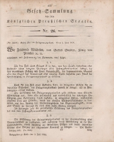 Gesetz-Sammlung für die Königlichen Preussischen Staaten, 9. Juli, 1851, nr. 26.