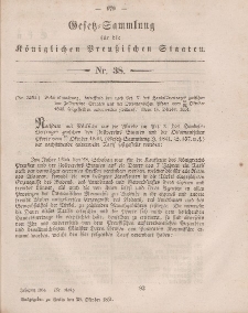 Gesetz-Sammlung für die Königlichen Preussischen Staaten, 29. Oktober, 1851, nr. 38.