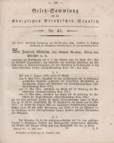 Gesetz-Sammlung für die Königlichen Preussischen Staaten, 17. Dezember, 1851, nr. 41.