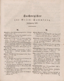Gesetz-Sammlung für die Königlichen Preussischen Staaten (Sachregister), 1851