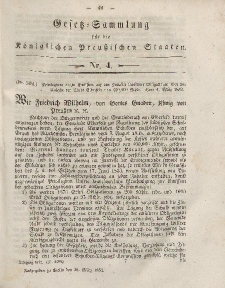 Gesetz-Sammlung für die Königlichen Preussischen Staaten, 16. März, 1852, nr. 4.