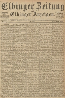 Elbinger Zeitung und Elbinger Anzeigen, Nr. 242 Sonntag 14. October 1894