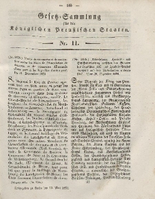 Gesetz-Sammlung für die Königlichen Preussischen Staaten, 13. Mai, 1852, nr. 11.