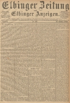 Elbinger Zeitung und Elbinger Anzeigen, Nr. 243 Dienstag 16. October 1894