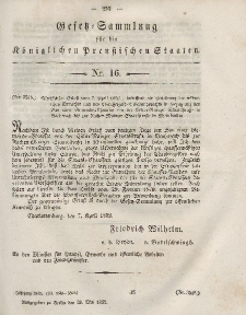 Gesetz-Sammlung für die Königlichen Preussischen Staaten, 24. Mai, 1852, nr. 16.