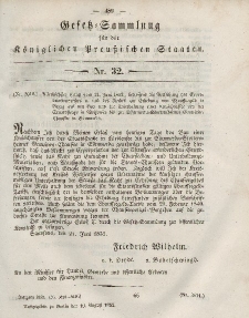 Gesetz-Sammlung für die Königlichen Preussischen Staaten, 10. August, 1852, nr. 32.