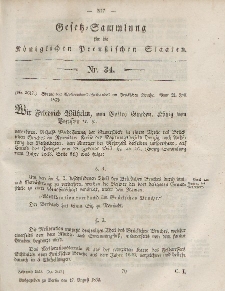 Gesetz-Sammlung für die Königlichen Preussischen Staaten, 17. August, 1852, nr. 34.