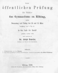 Zu der öffentlichen Prüfung der Schüler des Gymnasiums zu Elbing...