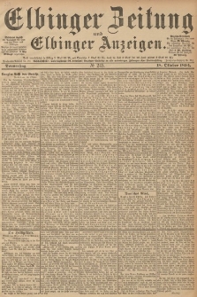 Elbinger Zeitung und Elbinger Anzeigen, Nr. 245 Donnerstag 18. October 1894