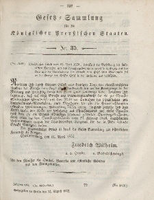 Gesetz-Sammlung für die Königlichen Preussischen Staaten, 31. August, 1852, nr. 35.