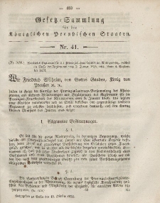 Gesetz-Sammlung für die Königlichen Preussischen Staaten, 13. Oktober, 1852, nr. 41.